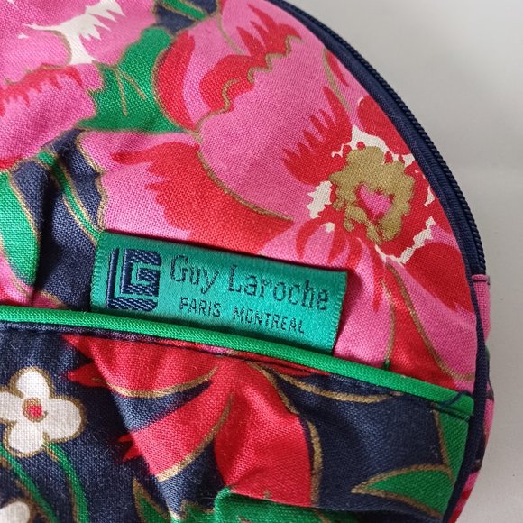 Vintage Guy Laroche Paris Montrel Floral Makeup Pouch Bag Travel Organiser - Picture 3 of 9